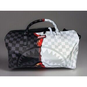 Sprayground Ring Of Fire Mini Duffle🔥New Black Checkered Gym Travel Duffel Bag